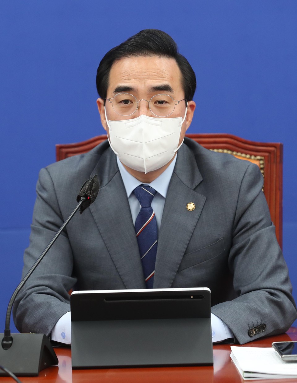 박홍근 더불어민주당 원내대표가 5일 오전 국회에서 열린 원내대책회의에서 발언하고 있다. (사진=국회사진기자단)