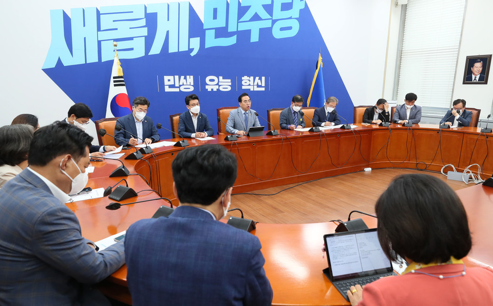 더불어민주당 정책조정회의가 23일 서울 여의도 국회에서 열리고 있다. (사진=국회사진기자단)