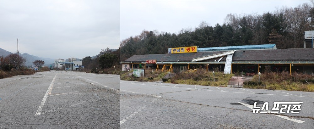 서울 양양간 고속도로로 인한 홍성에서 인제간 도로는 휴게소가 보여주듯 상권은 무너젔다.