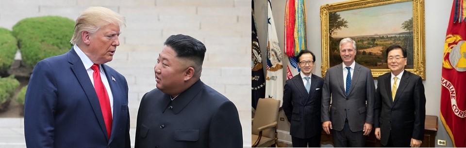 미 트럼프대통령과 김정은 위원장/ 3자 고위급 안보협의 연 한·미·일 안보사령탑 ⓒ연합뉴스