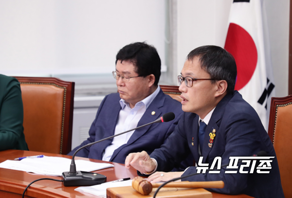 사진은 박주민 더불어민주당 최고위원이  지난 3일 당 최고위원회의에서 모두 발언을  하고 있다. ⓒ뉴스프리존