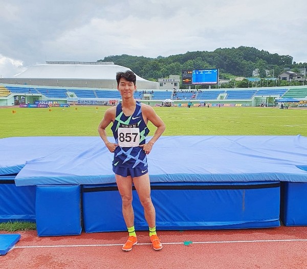 높이뛰기 국가대표 우상혁 선수.©서천군청