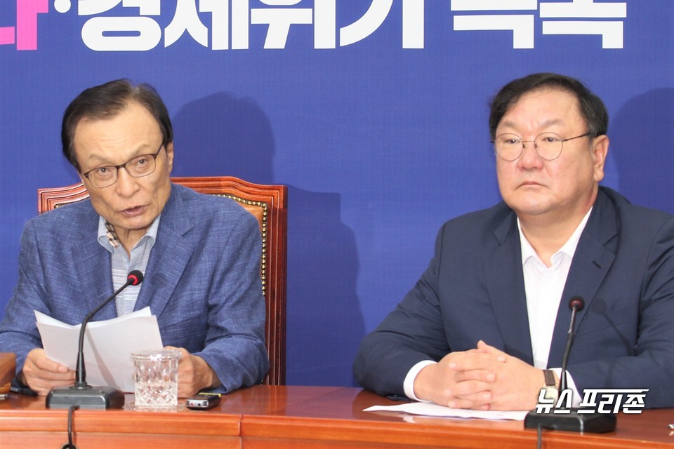 더불어민주당 이해찬 대표(왼쪽)와 김태년 원내대표. Ⓒ김정현 기자