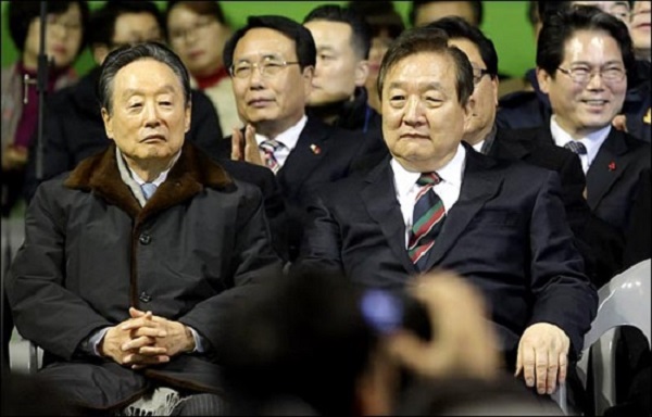 지난 2016년  민주당을 탈당하고  대전 안철수 국민의당 창당대회에 참석한 동교동계  