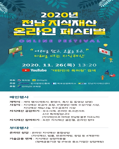 전남지식재산센터, “2020 전남 지식재산 페스티벌” 개최(페스티벌 포스터)
