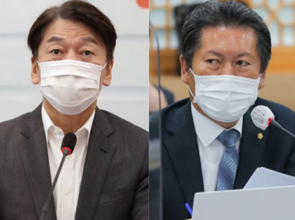 안철수 국민의당 대표(왼쪽)와 정청래 민주당 의원(오른쪽) ⓒ 연합뉴스