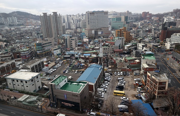 공공재개발 사업구역으로 선정된 서울 동작구 흑석동 흑석2구역 모습.