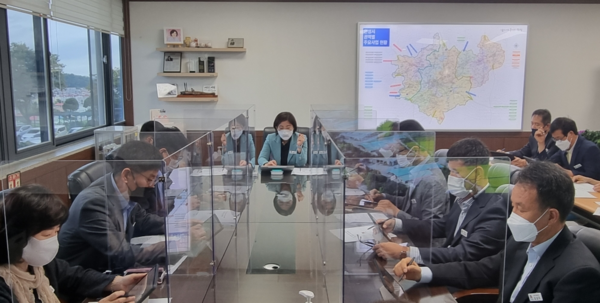 안성시는 김보라 시장 주재로 2022년 국도비 확보 추진상황 점검 보고회를 12일 개최했다.(사진=안성시)