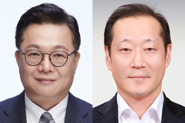 두산 사업부문 CBO 문홍성 사장(왼쪽), 두산퓨얼셀 신임 CEO 정형락 사장/ⓒ두산그룹