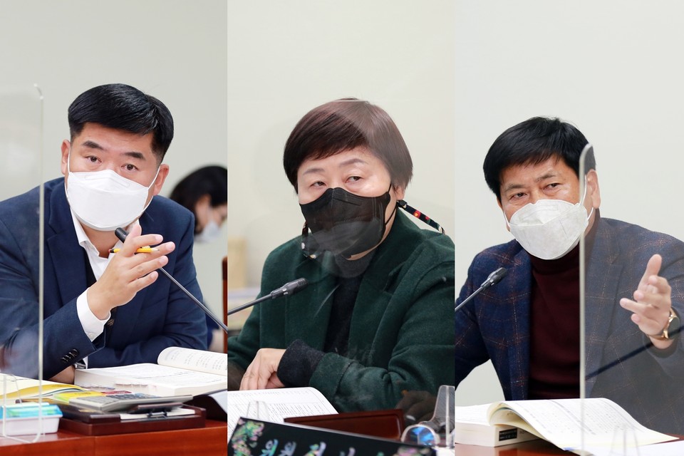 왼쪽부터 맹의석, 김수영, 전남수 의원(사진=아산시의회).