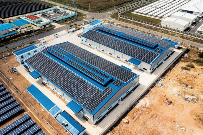 나미솔라가 베트남 소나데지 산업단지에서 운영 중인 지붕태양광 시설 모습. (사진=SK에코플랜트)