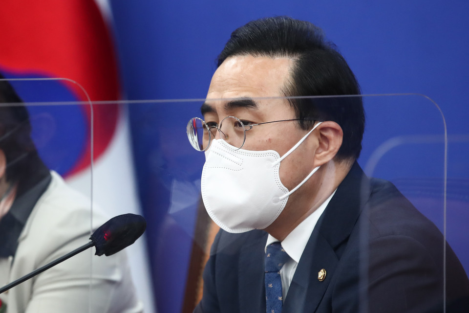 박홍근 더불어민주당 원내대표가 7일 오전 국회에서 열린 정책조정회의에 발언하고 있다. (사진=국회사진기자단)