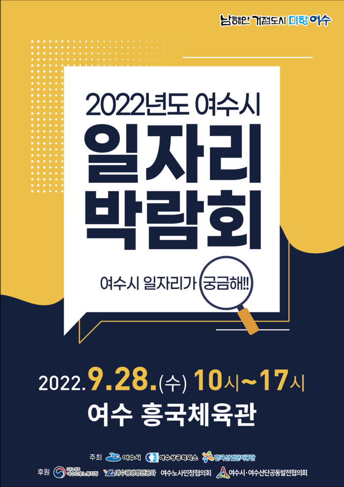 ‘2022년도 여수시 일자리 박람회’ 포스터