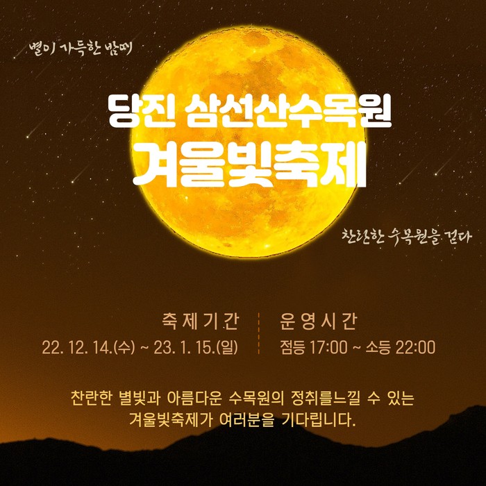 삼선산 수목원 겨울빛 축제 홍보물.(사진=당진시청)