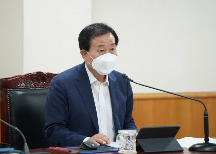 박홍률 목포시장이 '12월 실과소장 시정현안회의'를 주재하고 있다.