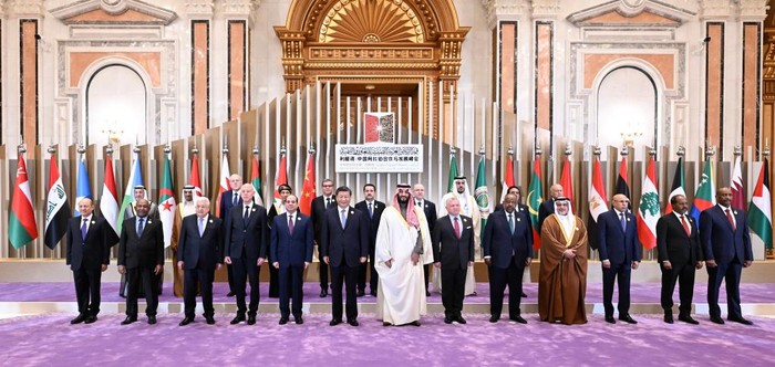 9일 저녁 사우디 리야드 압둘아지즈 국왕 국제컨벤션센터에서 '제1회 중국·아랍 국가 정상회의'가 열렸다. (사진/신화통신)무정