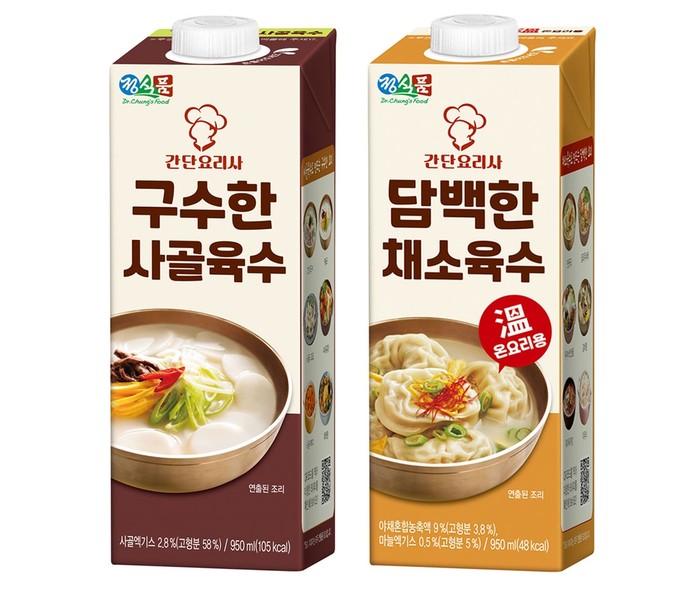 정식품 '구수한 사골육수', '담백한 채소육수' (자료=정식품)