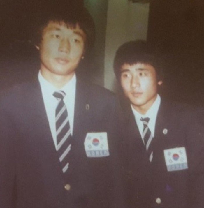 볼리비아 국제대회에 국가대표로 출전한 장윤호와 박용운(우측)