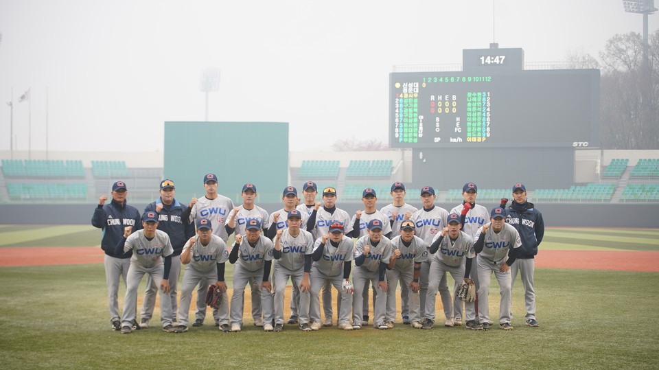 청운대학교 야구부는 ‘2023 KUSF 대학야구 U-리그’에 신생팀으로 참가해 창단 첫해 왕중왕전에 진출했다.(사진=청운대)