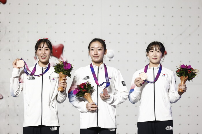 스포츠클라이밍 여자 대표팀 (사진=대한산악연맹 제공)