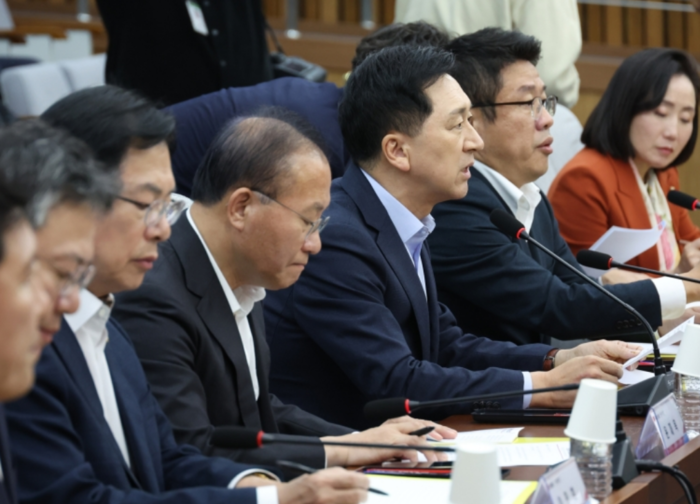 김기현 국민의힘 당대표가 23일 국회에서 열린 최고위원회의에서 모두 발언을 하고 있다.(사진=연합뉴스)