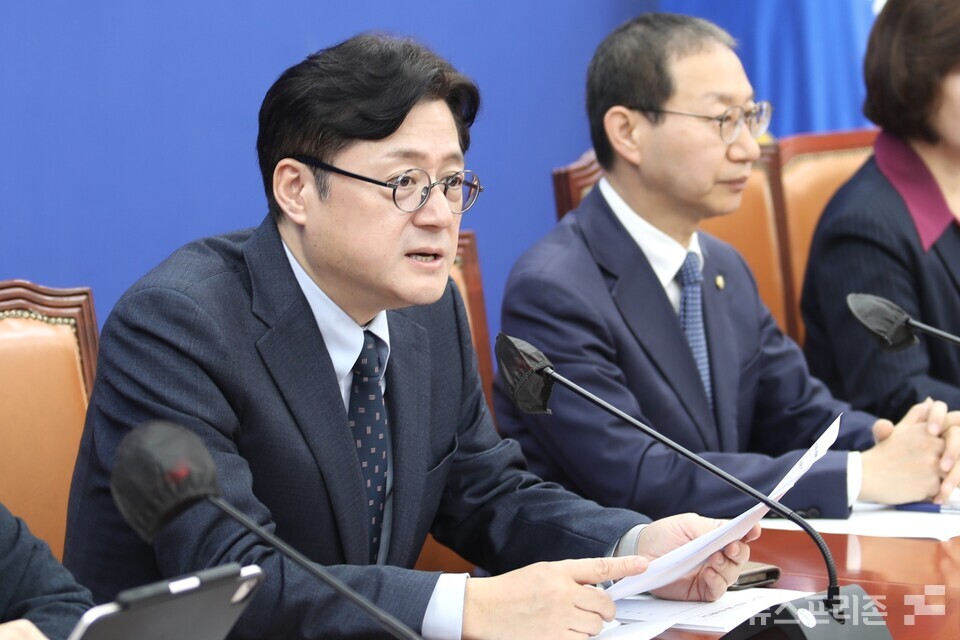 홍익표 더불어민주당 원내대표. (사진=김정현 기자)