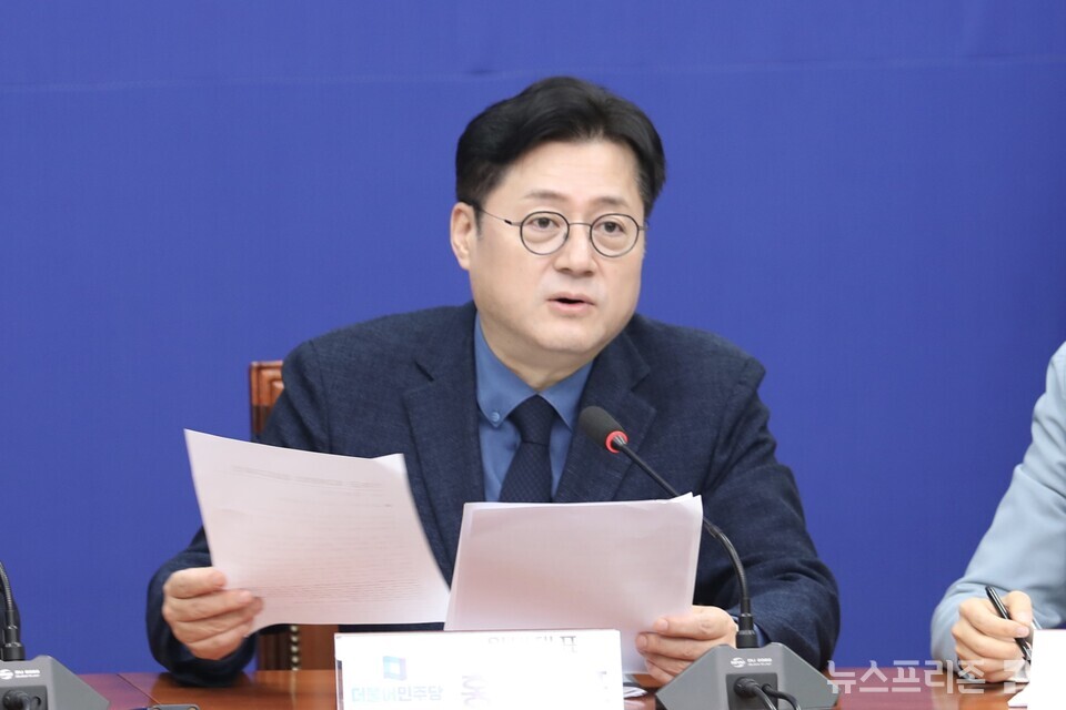 홍익표 더불어민주당 원내대표가 3일 서울 여의도 국회에서 열린 최고위원회의에서 발언하고 있다. (사진=김정현 기자)