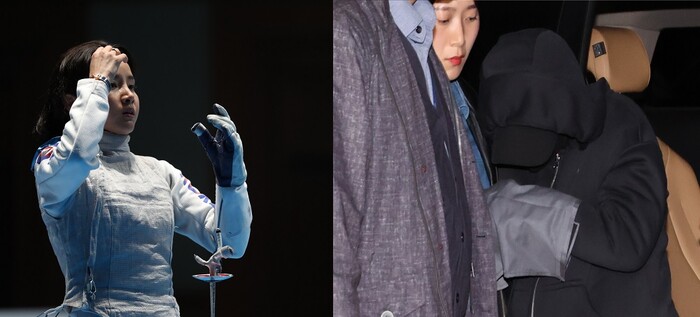 사진: 선수시절 남현희씨와 사기·사기미수 혐의로 체포된 전청조 씨