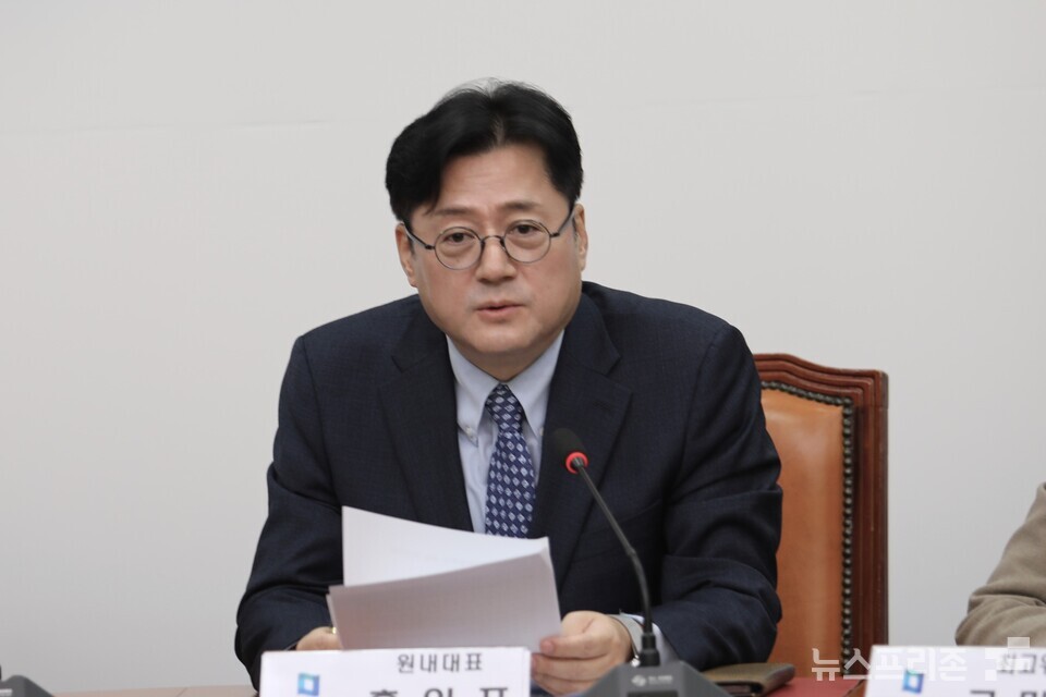 홍익표 더불어민주당 원내대표가 4일 서울 여의도 국회에서 열린 최고위원회의에서 발언하고 있다. (사진=김정현 기자)