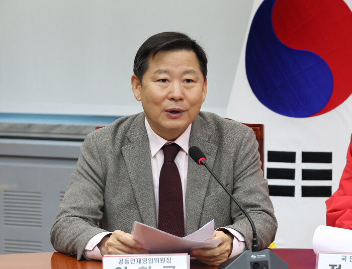 지난 15일 국민의힘 인재 환영식에서 발언하는 이철규 의원(사진=연합뉴스)