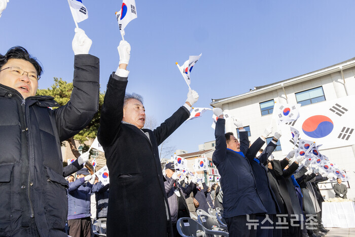 1일 오전 10시 인천시가  '105주년 3·1절 기념행사'를 개최하고 있다.(사진=정규대 기자)​