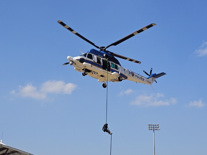 헬기침투 연합훈련 장면.(사진= 충남경찰청)
