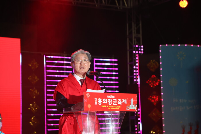 오태완 군수 ‘제49회 의령홍의장군축제’ 환영사.(사진=의령군) 