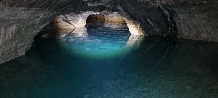 (주)영우자원이 야심차게 준비하는 충주활옥동굴내 지하 3층 길이 600m 인공호수 모습이다. (사진 (주)영우자원 제공)