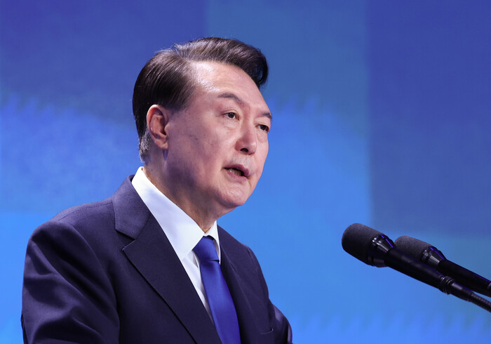 21일 서울 서대문구 경찰청에서 경찰의 날 기념사를 하는 윤석열 대통령(사진=대통령실 사진기자단)