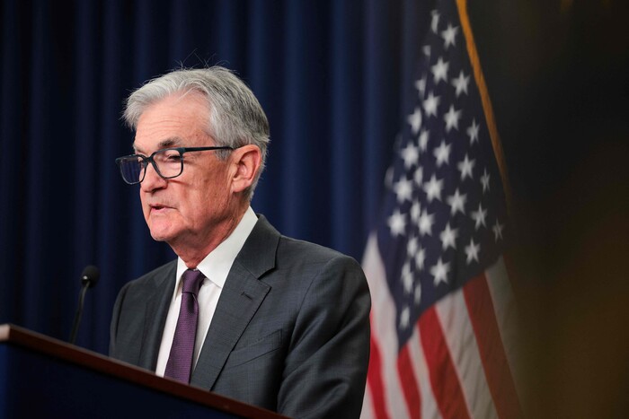 제롬 파월 미국 연방준비제도이사회 의장이 29일(현지시각) 워싱턴 DC에서 열린 연방공개시장위원회(FOMC) 회의 후 기자회견에서 발언하고 있다.(사진=AFP, 연합뉴스) 