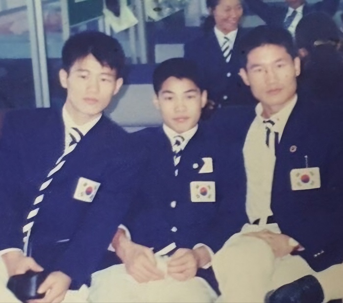 1994년 아시안게임에 출전한 신동길(왼쪽부터), 차관철, 홍성식 선수.