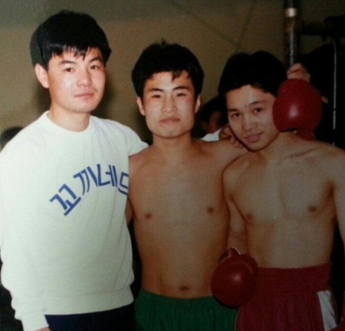 필자(왼쪽부터), 최요삼, 임계룡 선수.