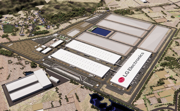 LG전자가 8일 인도 스리스티에 착공한 공장 조감도. (그림=LG전자 제공)