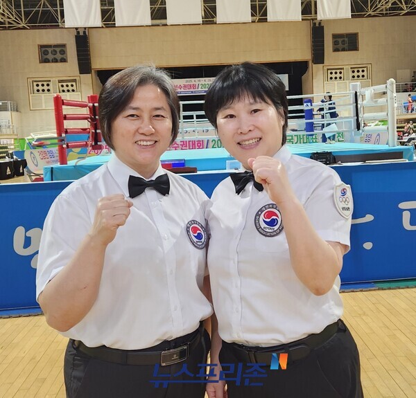 이혜옥(왼쪽부터), 조정숙 심판위원