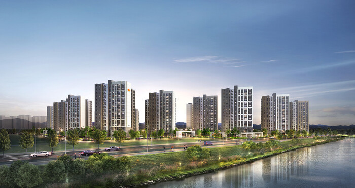 'e편한세상 대장 퍼스티움' 단지 투시도 (사진=DL이앤씨)