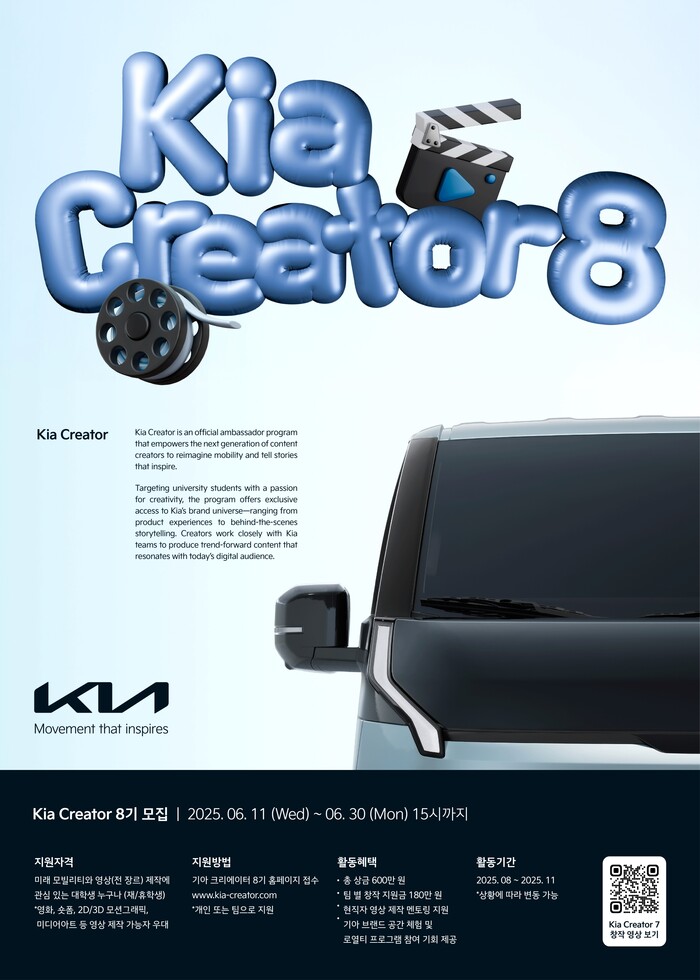 기아 크리에이터 8기 모집 포스터. (그래픽=기아 제공)