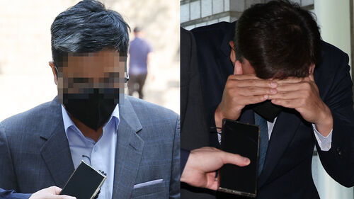 영장실질심사 출석하는 기업은행 부당대출 의혹 직원. (사진=연합뉴스)