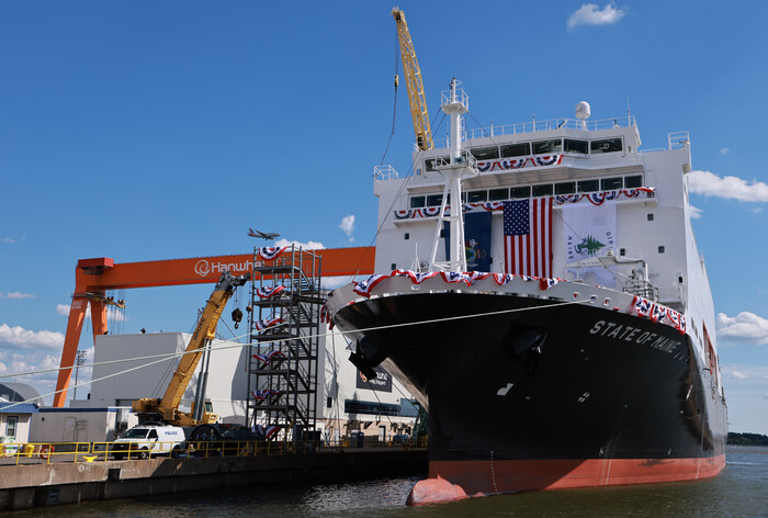 스테이트 오브 메인호가 26일(현지시각) 미국 필라델피아의 한화필리조선소 도크에 정박해 있다. (사진=연합뉴스)