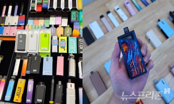 시중에 판매중인 전자담배 모습 