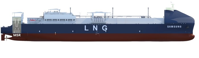 삼성중공업과 한국원자력연구원이 개발한 MSR 추진 LNG운반선 조감도. (사진=삼성중공업) 