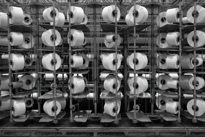 효성티앤씨 구미공장에서 생산되고 있는 친환경 섬유 리젠 폴리에스터. (사진=효성티앤씨 제공)