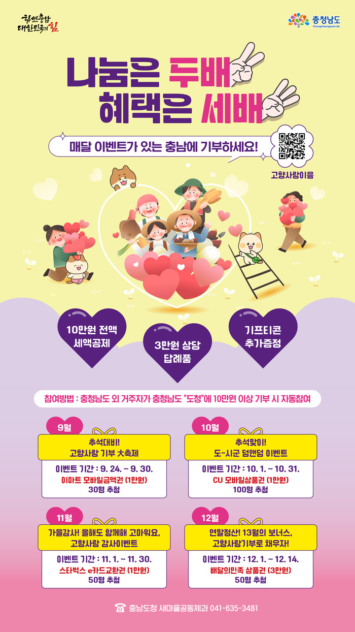 충남 고향사랑기부제 이벤트.(사진=충남도청)