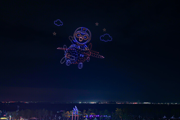 2025 당진 삽교호 드론 라이트 쇼 모습.(사진=당진시청)