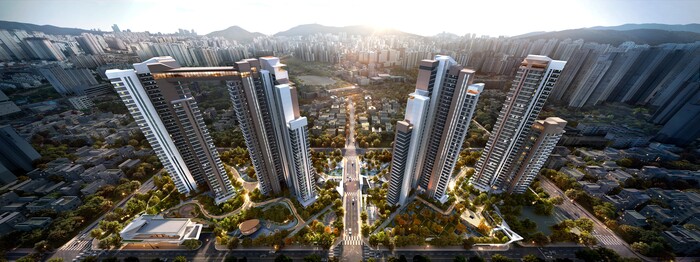 부산 사직5구역 재개발정비사업 조감도. (사진=현대건설 제공)